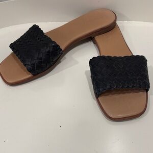 EUC Madewell Black Braided Slide Sandals